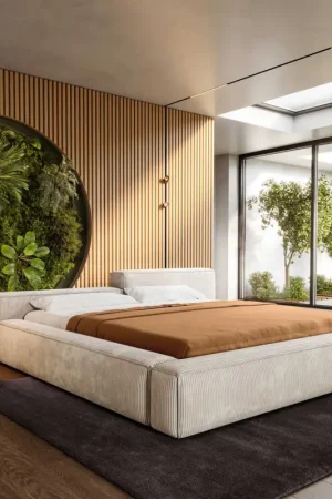 Retour Gratuit Sommier-rembourréKalinea 180x200 cm Velours côtelé Beige