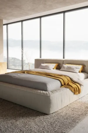 Soldes Sommier-rembourréCoperti 180x200 cm Bouclé blanc crème
