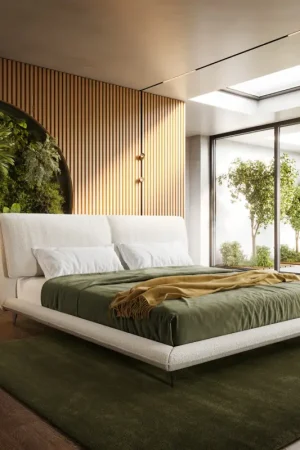 Sommier rembourréCusino 180x200 cm Bouclé Crème-Blanc Nouvel Arrivage