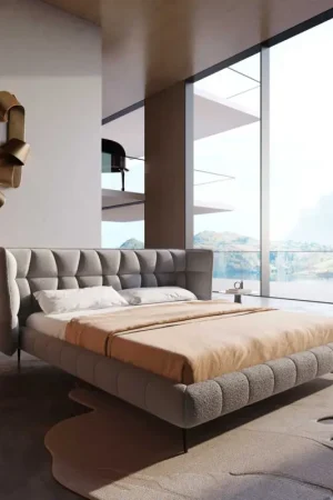 Prix Cassé Sommier rembourréCapujo 180x200 cm Bouclé Gris Argenté