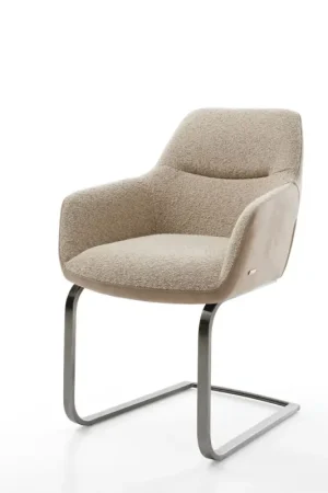 CantileverPejo-Flex tissu mixte couleur boue pied cantilever plat acier inoxydable brossé ressorts ensachés Expédié Aujourd'hui