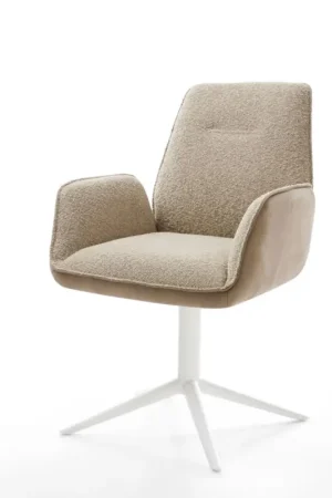 Produit De Marque Chaise-pivotanteZoa-Flex tissu mixte couleur boue pied de chaise 4 branches blanc pivotement sur 360° fonction bascule ressorts ensachés