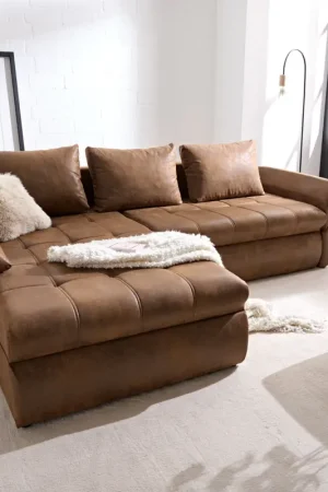 CanapéLoana 275x185 cm marron avec fonction lit Dernier Modèle