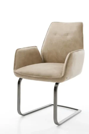 Commander Maintenant CantileverZoa-Flex microvelours beige vintage pied cantilever plat grafiete ressorts ensachés