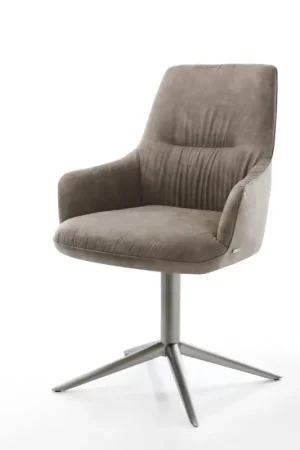 Chaise-pivotanteZelia-Flex mit Armlehnen microvelours taupe vintage pied de chaise 4 branches grafiete pivotement sur 360° fonction bascule ressorts ensachés Nouvel Arrivage