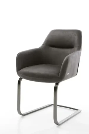 CantileverPejo-Flex microvelours anthracite vintage pied cantilever plat grafiete ressorts ensachés Retour Gratuit