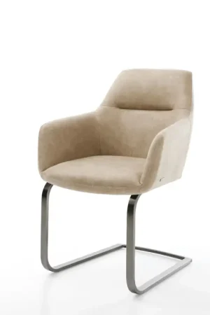 CantileverPejo-Flex microvelours beige vintage pied cantilever plat grafiete ressorts ensachés Super Prix