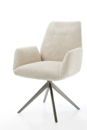 Chaise-pivotanteZoa-Flex côtelé beige pied croisé large grafiete pivotement sur 360° fonction bascule ressorts ensachés Dernière Chance