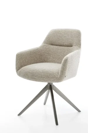Acheter En Ligne Chaise-pivotantePejo-Flex tissu tissé doux beige pied croisé large grafiete pivotement sur 360° fonction bascule resorts ensachés