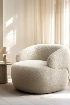 Fauteuil-LoungeNova 88 x 88 cm, tissu Teddy beige Offre Exclusive