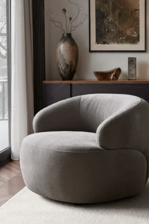 Fauteuil-LoungeNova 88 x 88 cm, tissu d'ameublement Soft Gris Must-Have