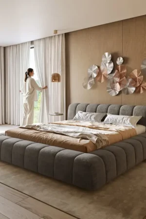 Petit Prix Sommier-rembourréCutio 180x200 cm Bouclé Soft Boue