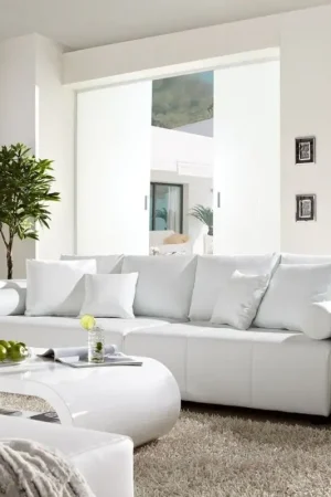CanapéMarbeya 290x110 cm blanc avec fonction lit Offre Du Jour