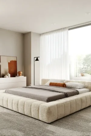 Must-Have Sommier-rembourréEspazio 180x200 cm Peluche blanc crème