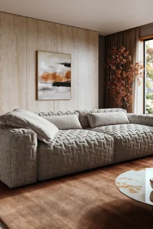 Grand canapéFreestyle Icon 280x110 cm Tissu texturé gris doux Réduction