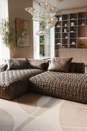 Usine Directe Canapé d'angleFreestyle Icon 310x200 cm Microfibre taupe vintage