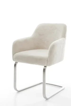 Acheter En Ligne CantileverGreg-Flex peluche crème-blanc pied cantilever plat acier inoxydable resorts ensachés