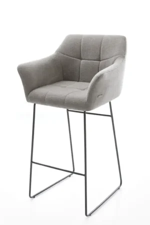Vente Flash Chaise-de-barYulo-Flex Tissu structuré doux Gris Pied trapèze noir Noir