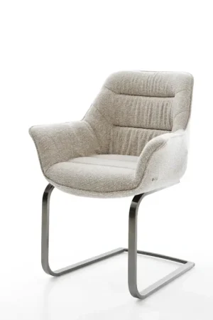 CantileverKaira-Flex tissu tissé doux beige pied cantilever plat grafiete Prix Promo