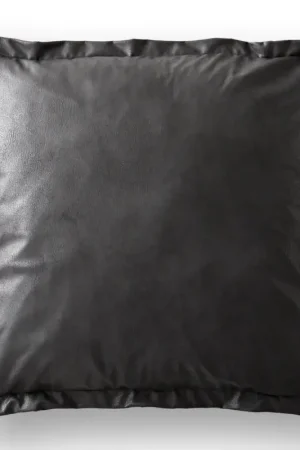 Vente Directe Coussin-à-lancerSirpio 70x70 simili cuir vintage anthracite