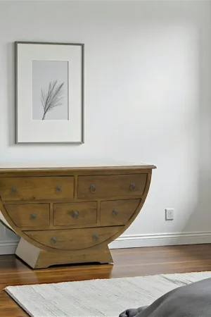 Commode demi cercle hévéa massif 110x60cm TRADITION Prix Choc