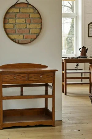 Desserte de cuisine Hévéa 2 tiroirs et 2 étagères 88x48x84cm TRADITION Commander Maintenant