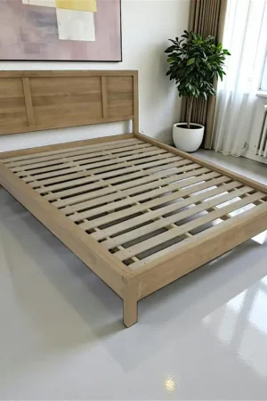Lit 2 places Hévéa pour couchage 140x190 154x200x95cm HELENA Super Prix