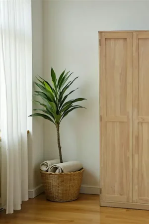 Prix Bas Armoire 2 portes en hévéa + étagères 190 cm TRADITION