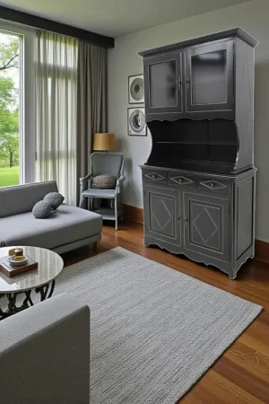 Top Vente Vaisselier Hévéa 4 portes vitrées, 3 tiroirs, 2 niches centrales 115x48x205cm TRADITION
