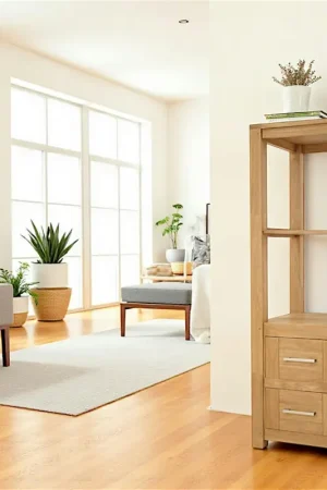 Achat Immédiat Colonne étagère moderne bois hévéa H151cm ATTAN