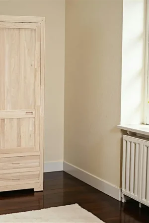 Armoire Penderie Hévéa 1 porte, 2 tiroirs 65x58x195cm NIAGARA Produit De Marque