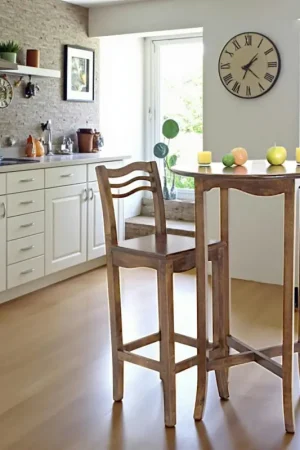 Réduction Table de bar Vague ronde Hévéa D70xH105cm TRADITION