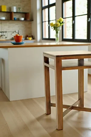 Usine Directe Table de bar Hévéa double plateaux, pieds en croix 70x70x105cm HELENA