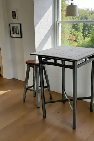 Certifié Table bar hévéa 80x80x110cm MAORI