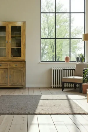 Vaisselier vitrée buffet hévéa 110x205cm HELENA Dernier Modèle