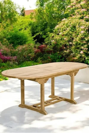 Table de jardin en Teck ovale extensible 150/200X90cm SUMMER Acheter Direct