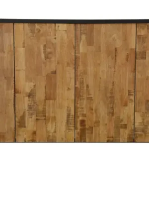 Réduction Tête de Lit en Hévéa recyclé naturel et métal 165x120cm LOFT
