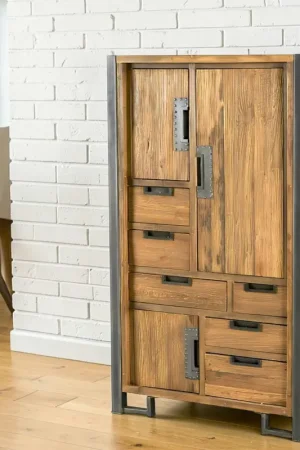 Buffet haut bois de teck naturel CANADA Soldes