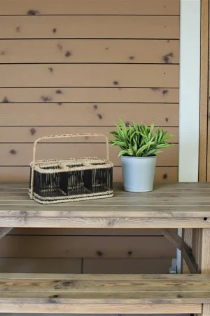 Seulement Aujourd'hui Panier rectangle compartimenté noir à anse