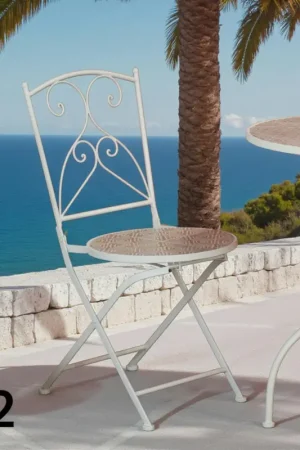 Prix Promo Chaise de jardin en mosaïque beige (lot de 2) GRENADE