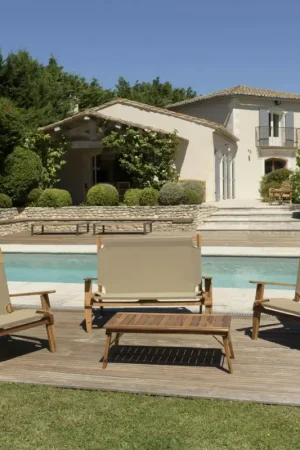 Promotion Saisonnière Salon de jardin pliant 4 places bois d'acacia BAHIA