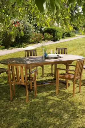 Bon Plan Salon de jardin table + chaises en teck massif MACAO