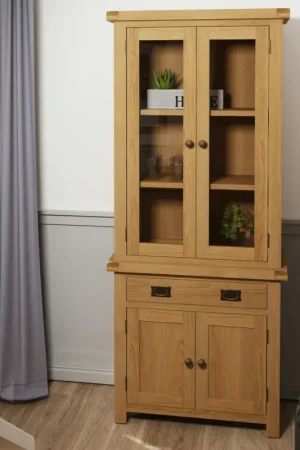 Vitrine en bois clair PUERTO (uniquement pour Petit buffet en bois clair 85 cm PUERTO) Meilleure Vente