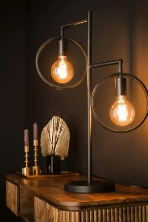 Retour Gratuit Lampe décorative 2 anneaux, finition charbon RALF
