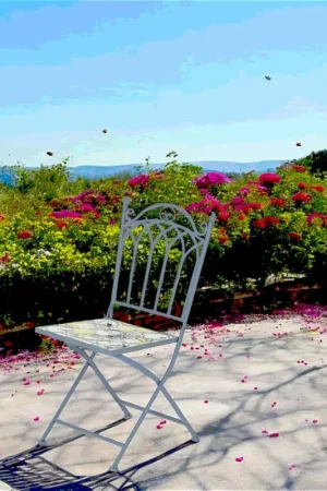 Chaise de jardin bleue décor mosaïque citrons (lot de 2) GRENADE Nouvel Arrivage
