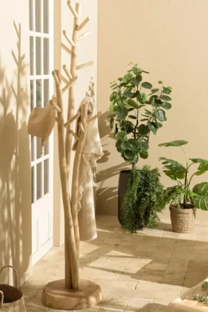 Porte-manteau design naturel 3 branches de teck MANAK Commander Maintenant