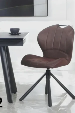 Retour Gratuit Chaise pivotante marron foncé avec dossier courbe, (lot de 2) LOMBARDIE