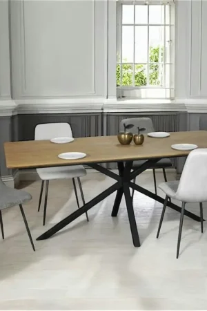 Table pied central en bois de teck recyclé 2 m DEPOK Achetez Aujourd'hui