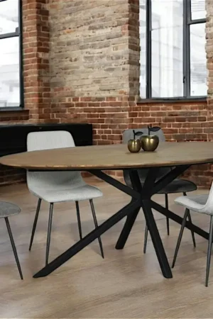 Marque Table à manger ovale en bois de teck recyclé 2 m DEPOK