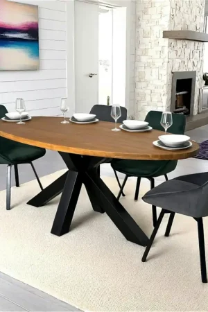 Offre Spéciale Table à manger ovale en bois de teck recyclé 190 cm ONTARIO